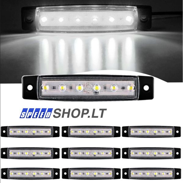 LED sunkvežimių priekabų atspindžiai (balta)